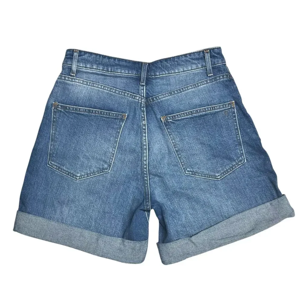 ANTHROPOLOGIE PILCRO The Austyn High-Rise Cuffed Jean Shorts Medium Wash Size 26 - Picture 6 of 8